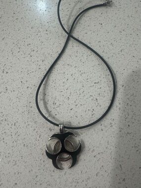 Black Biohazard Pendant Necklace - Unbranded